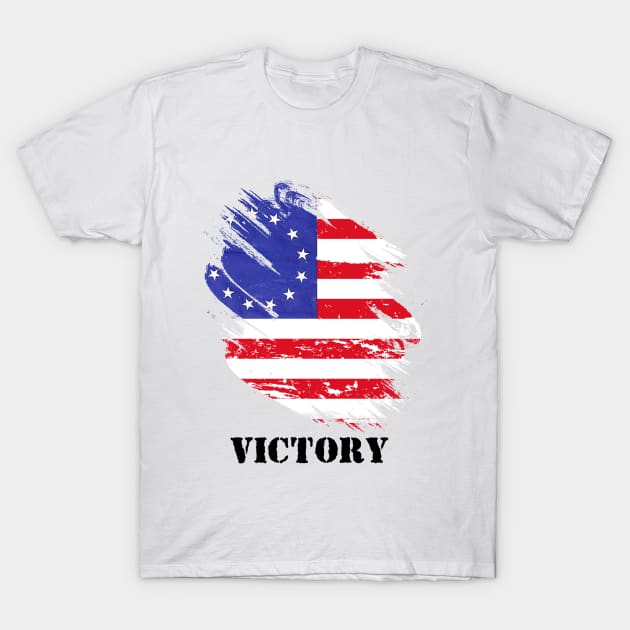 Betsy Ross Victory 1776 American Flag T-Shirt by Javacustoms